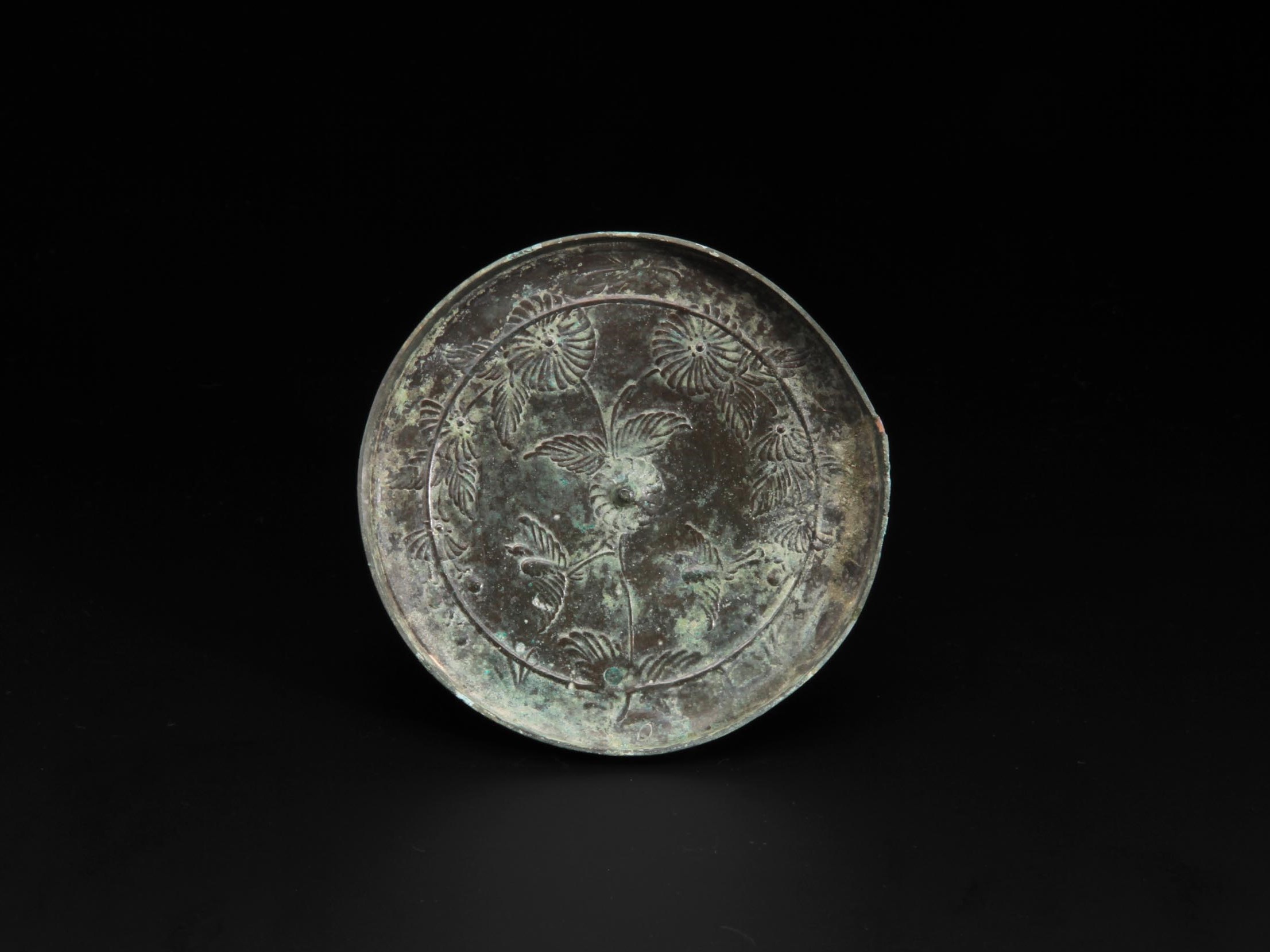 花双鳥文鏡　平安時代